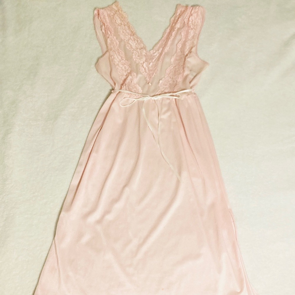 Vintage baby pink lace nightgown